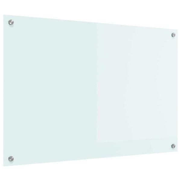 Кухненски заден панел Бяло 90 x 60 cm закалено стъкло