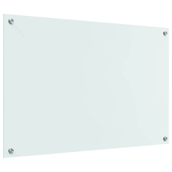 Кухненски заден панел Бяло 90 x 60 cm закалено стъкло