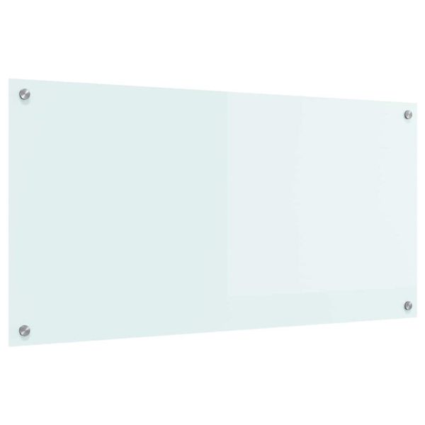 Кухненски заден панел Бяло 100 x 50 cm закалено стъкло