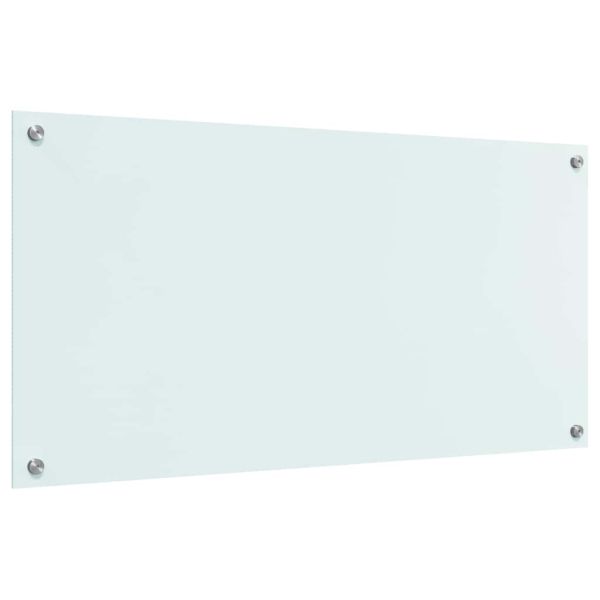 Кухненски заден панел Бяло 100 x 50 cm закалено стъкло