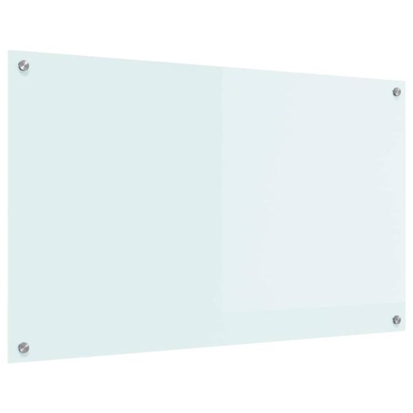 Кухненски заден панел Бяло 100 x 60 cm закалено стъкло