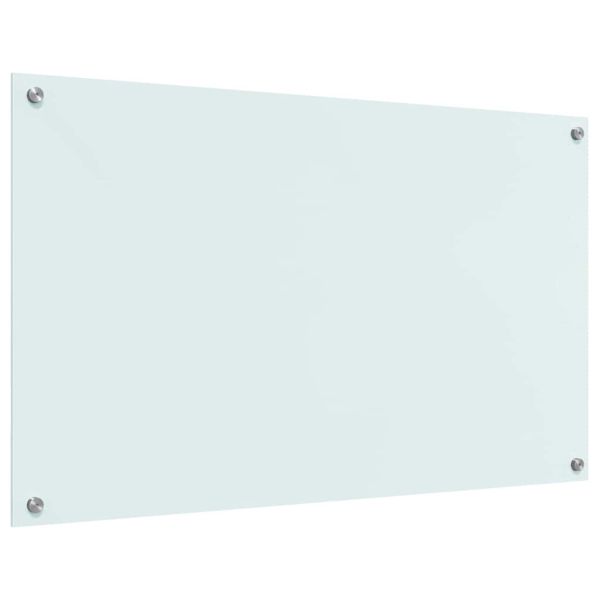 Кухненски заден панел Бяло 100 x 60 cm закалено стъкло