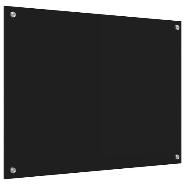 Кухненски заден панел Черно 80 x 60 cm закалено стъкло