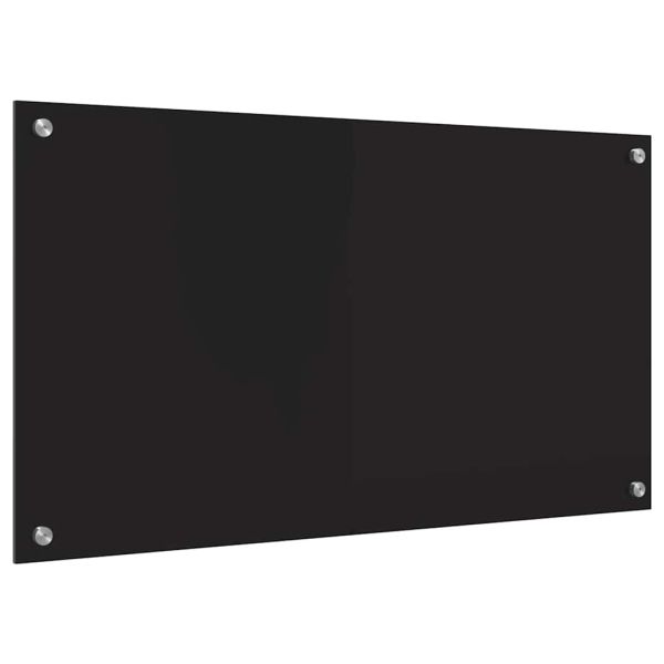 Кухненски заден панел Черно 90 x 50 cm закалено стъкло