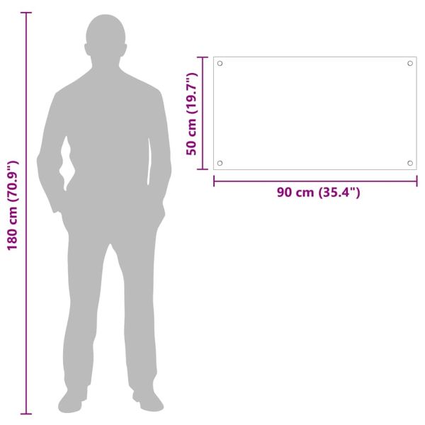 Кухненски заден панел Черно 90 x 50 cm закалено стъкло