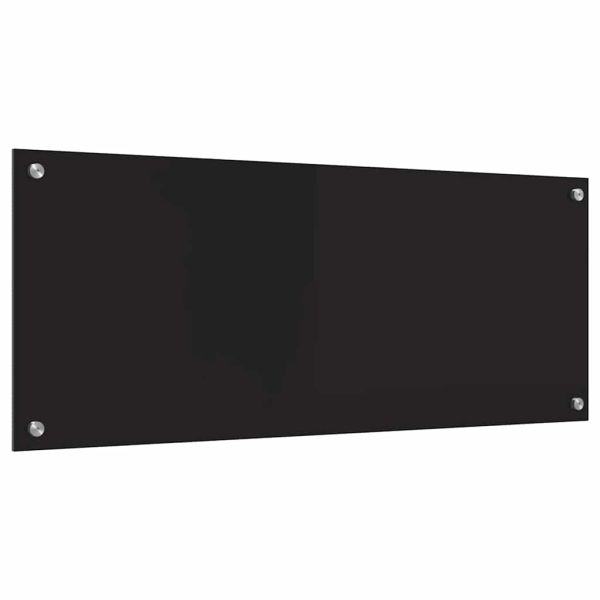 Кухненски заден панел Черно 100 x 40 cm закалено стъкло
