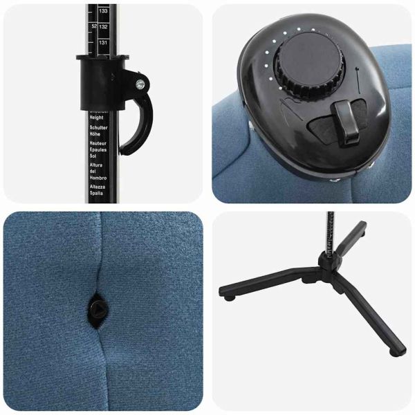 Регулируем формат за рокля женски Синьо 37.5-45.5 инча текстил