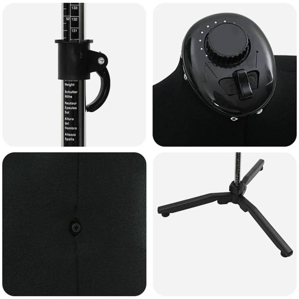 Регулируем формат за рокля женски Черно 37.5-45.5 инча текстил