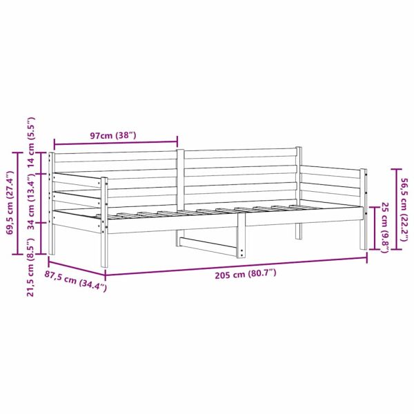 Дневно легло Кафяво с восъчно покритие Солидно борово дърво