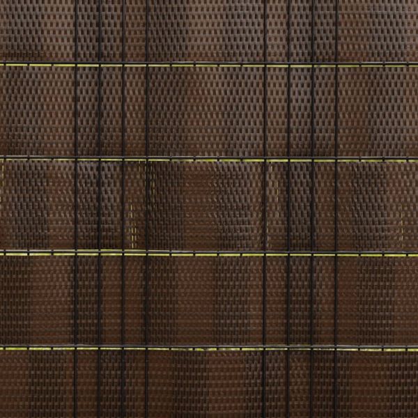 Балконски паравани, 5 бр, кафяв и черен, 255x19 см, полиратан