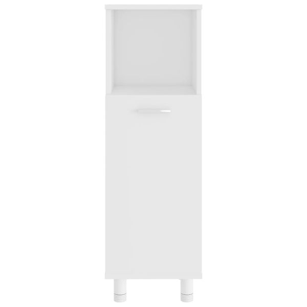 Комплект мебели за баня от 3 части, бял, инженерно дърво