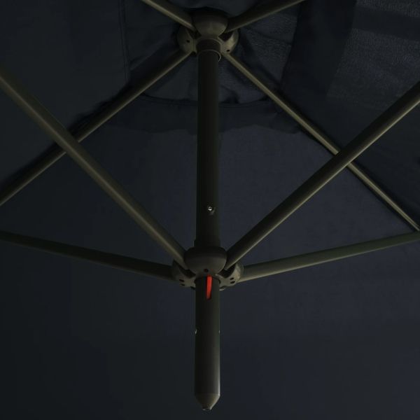 Двоен градински чадър със стоманен прът, антрацит, 600x300 см