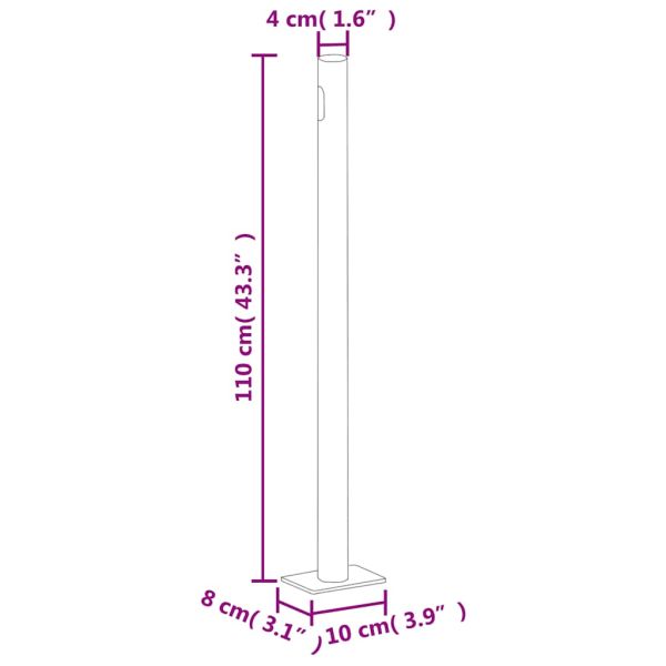 Прибираща се странична тента, антрацит, 180х600 см