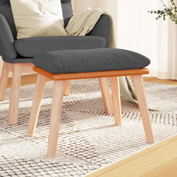 Табуретка, тъмносива, 45x29,5x35 см, текстил и изкуствена кожа