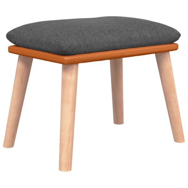 Табуретка, тъмносива, 45x29,5x35 см, текстил и изкуствена кожа