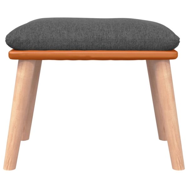 Табуретка, тъмносива, 45x29,5x35 см, текстил и изкуствена кожа