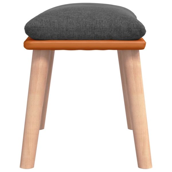 Табуретка, тъмносива, 45x29,5x35 см, текстил и изкуствена кожа