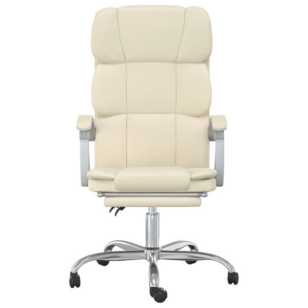 Накланяем офис стол, кремав, изкуствена кожа