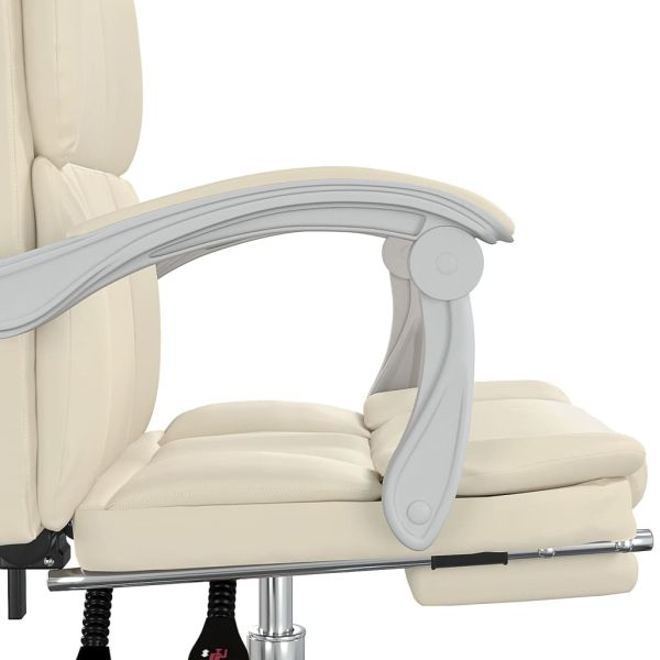 Накланяем офис стол, кремав, изкуствена кожа