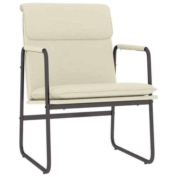 Стол шезлонг, кремав, 55x64x80 см, изкуствена кожа