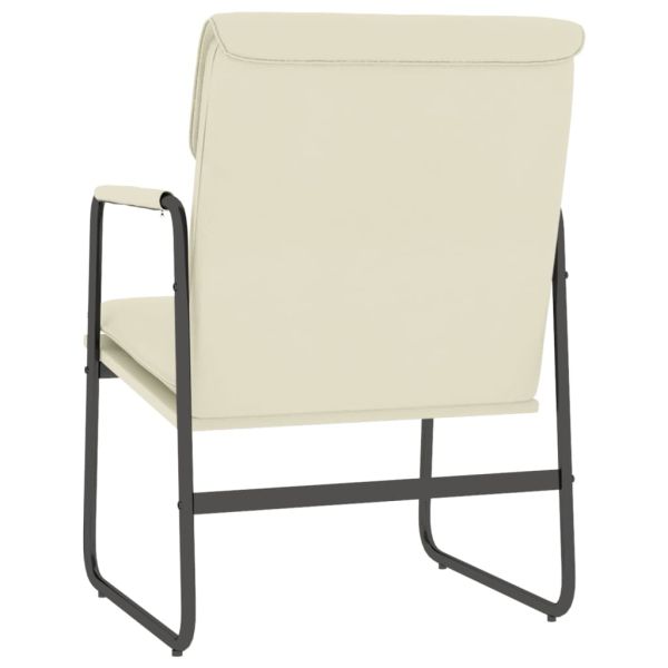 Стол шезлонг, кремав, 55x64x80 см, изкуствена кожа