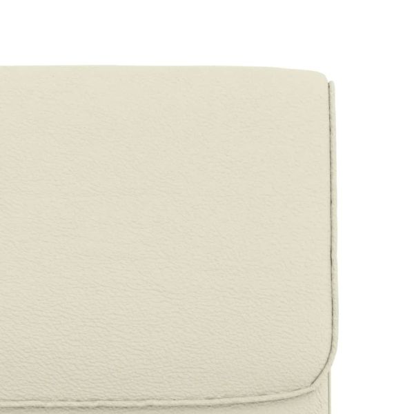 Стол шезлонг, кремав, 55x64x80 см, изкуствена кожа