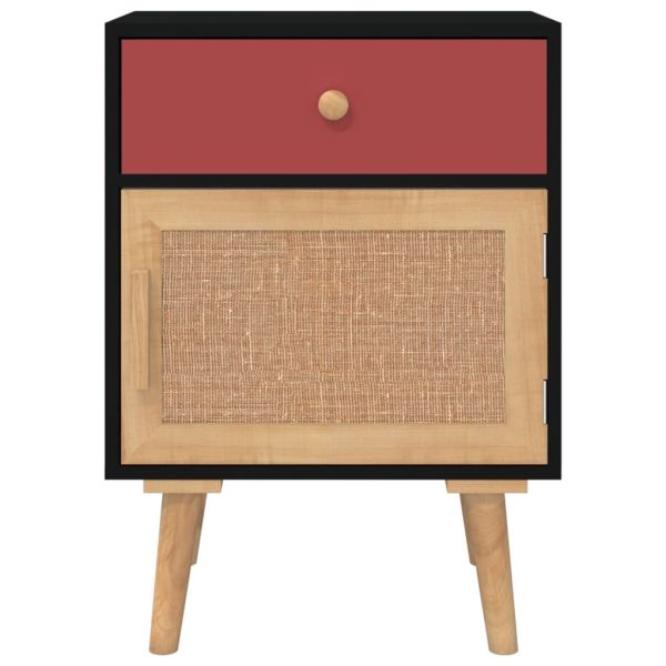 Нощни шкафчета, 2 бр, черни, 40x30x55 см, инженерно дърво