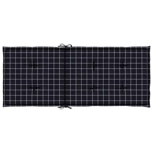 Възглавници за стол с облегалка 2 бр черно каре плат