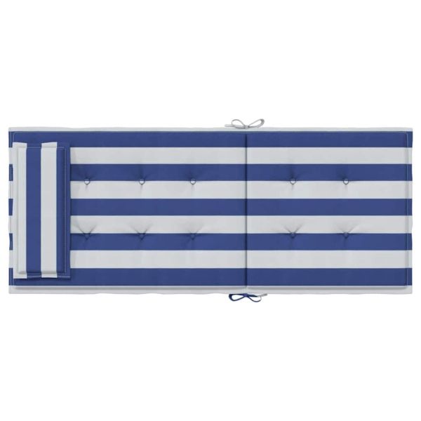 Възглавници за столове с облегалки 4 бр синьо-бели Оксфорд плат