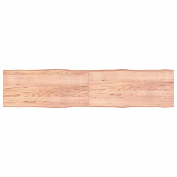 Плот за маса светлокафяв 220x50x(2-4) см обработен масивен дъб