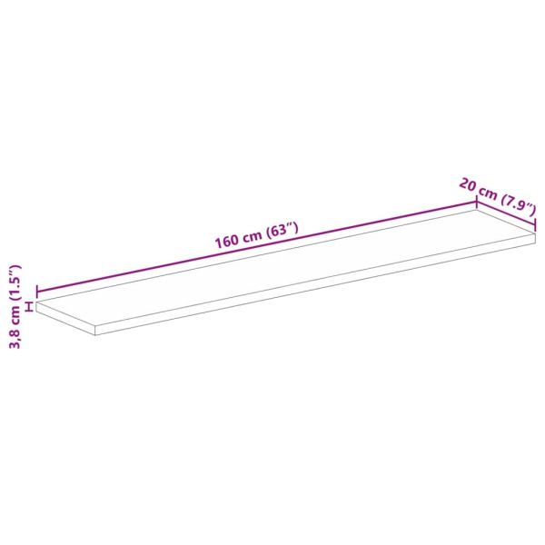 Плот за маса 160x20x3,8 см правоъгълен регенерирано дърво масив