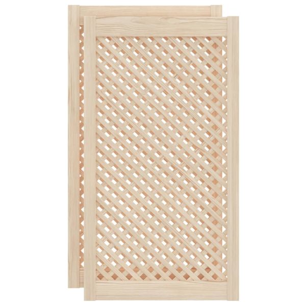 Врати за шкафове с решетен дизайн 2 бр 49,5x99 см бор масив