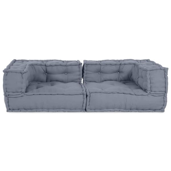 Модулен диван 3 pcs Сив 140 x 70 x 36 см текстил