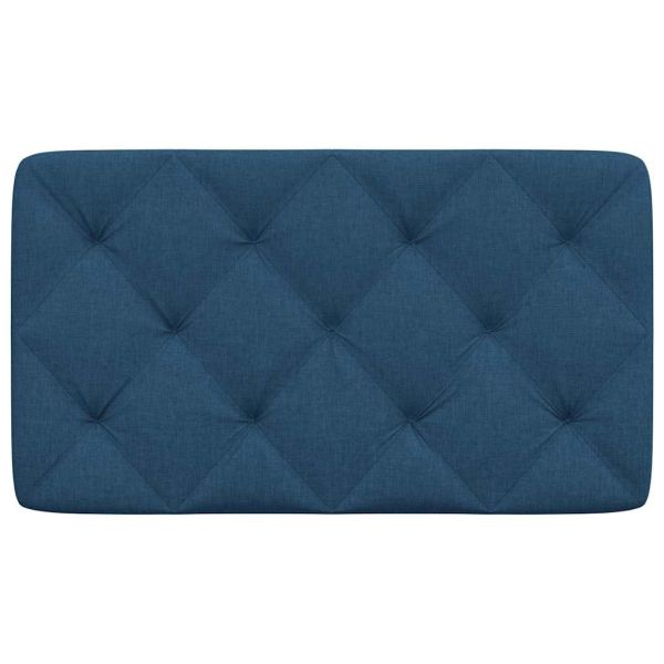 Мека табла за легло, синя, 90 см, плат