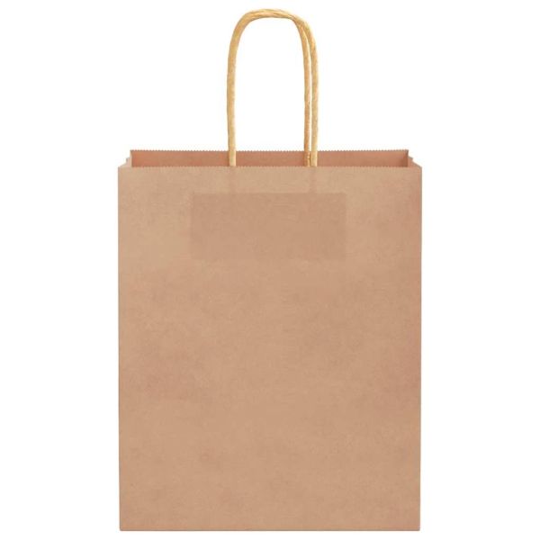 Хартиени торбички 250 бр с дръжки кафяви 18x8x22 см