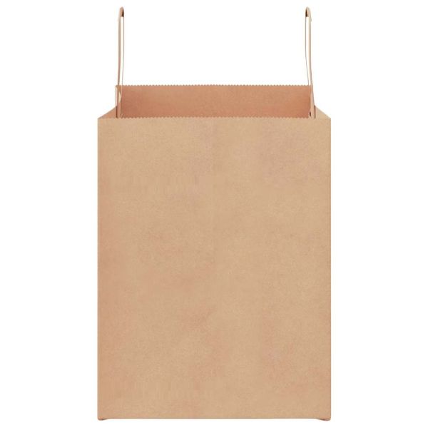 Хартиени торбички 50 бр с дръжки кафяви 32x22x28 см