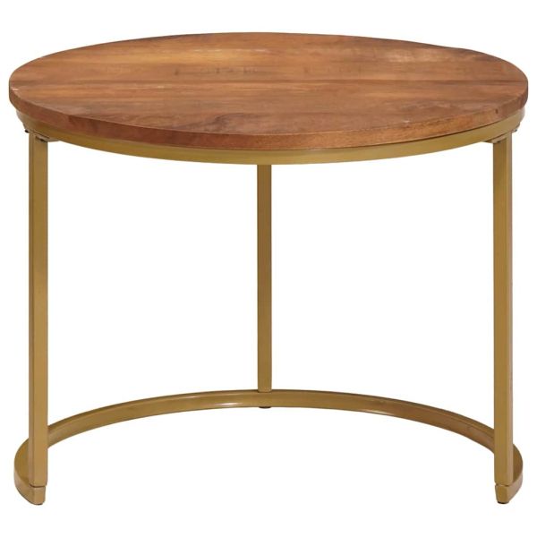 Nesting маси за кафе 3 pcs Масивно мангово дърво и стомана