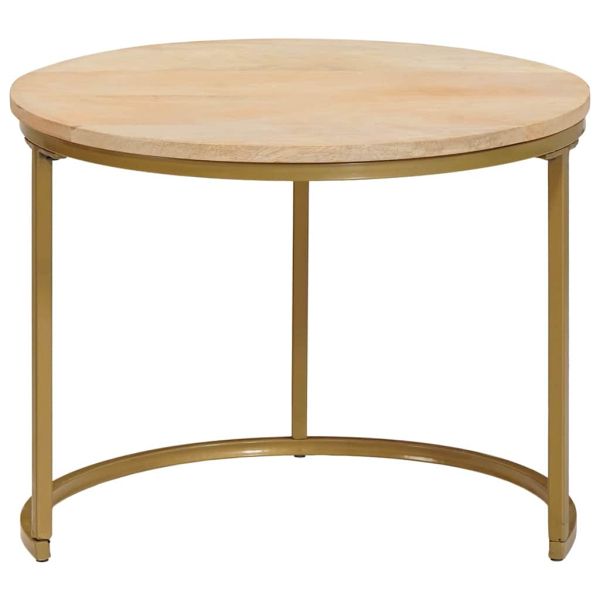 Nesting маси за кафе 2 pcs Бяло Масивно мангово дърво и стомана