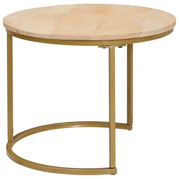 Nesting маси за кафе 2 pcs Бяло Масивно мангово дърво и стомана