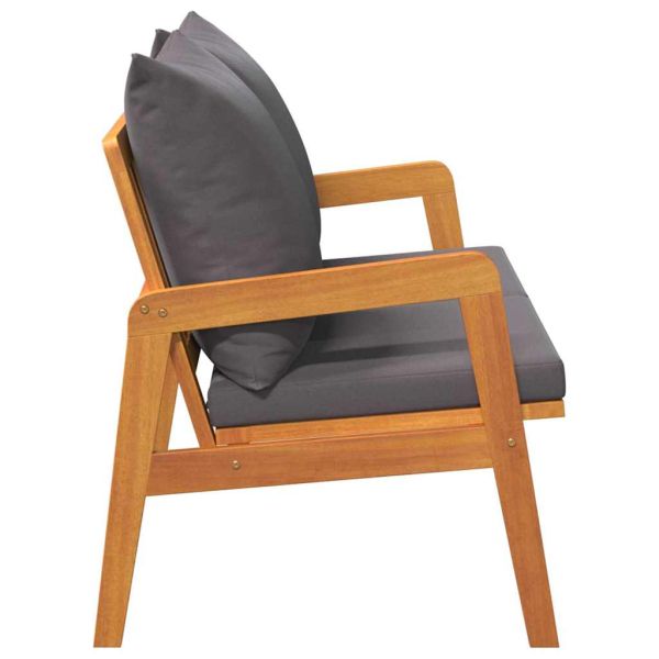 Градинска пейка с възглавница Кафяво Масивна акациева дървесина