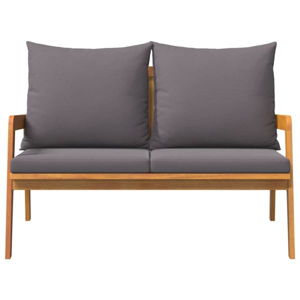 Градинска пейка с възглавница Кафяво Масивна акациева дървесина