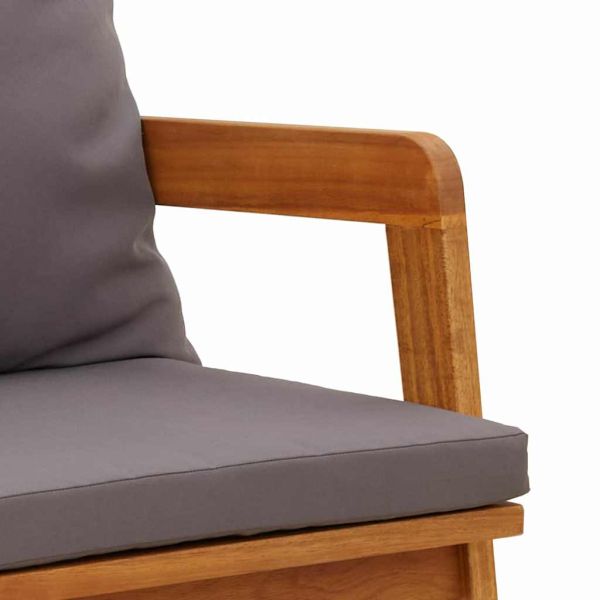 Градинска пейка с възглавница Кафяво Масивна акациева дървесина