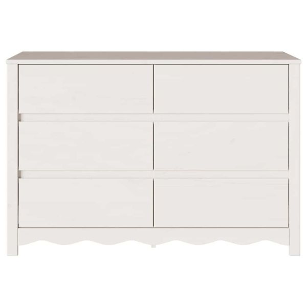 Комод Drammen Бяло 111 x 43 x 73.5 см Масивна борова дървесина