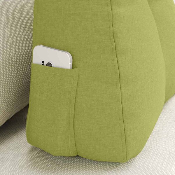 Възглавница за гръб Светло зелено 60 x 24 x 50 см текстил