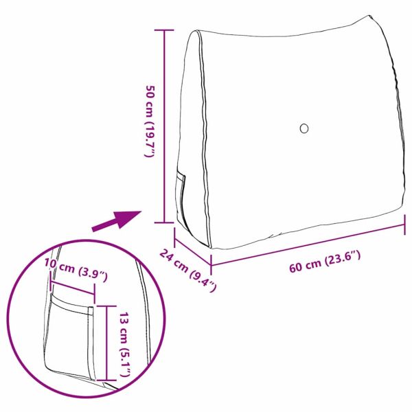 Възглавница за гръб Светло зелено 60 x 24 x 50 см текстил