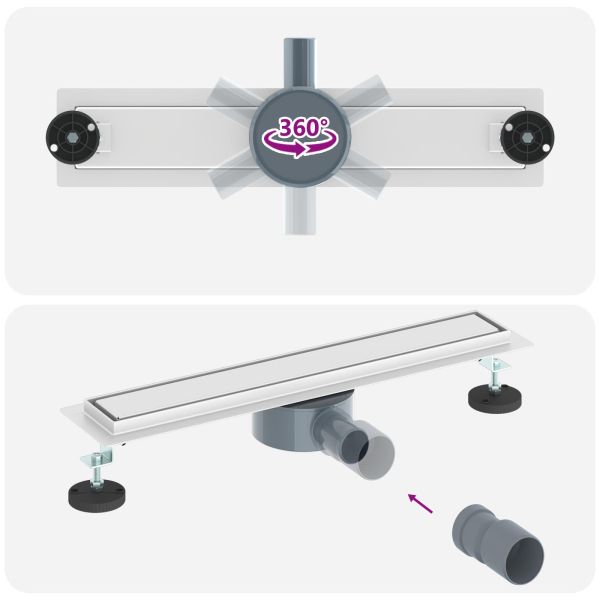 Душ канал 2-в-1 с 360° сифони Сребрист 50 cm