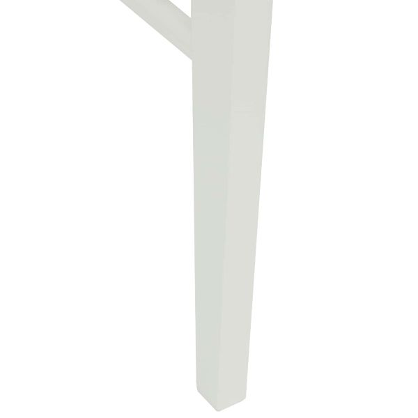 Трапезен стол 2 pcs Бял и натурален Солидно гумено дърво