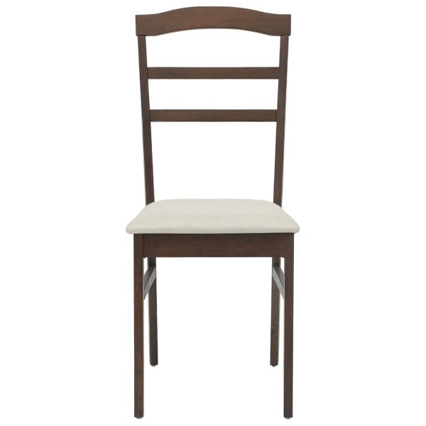 Трапезен стол 2 pcs Светло кафяво и светло Солидно гумено дърво