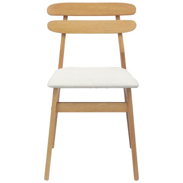 Трапезен стол 2 pcs Естествено и светло Солидно гумено дърво