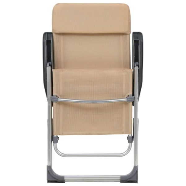 Сгъваеми къмпинг столове, 4 бр, кремави, алуминий